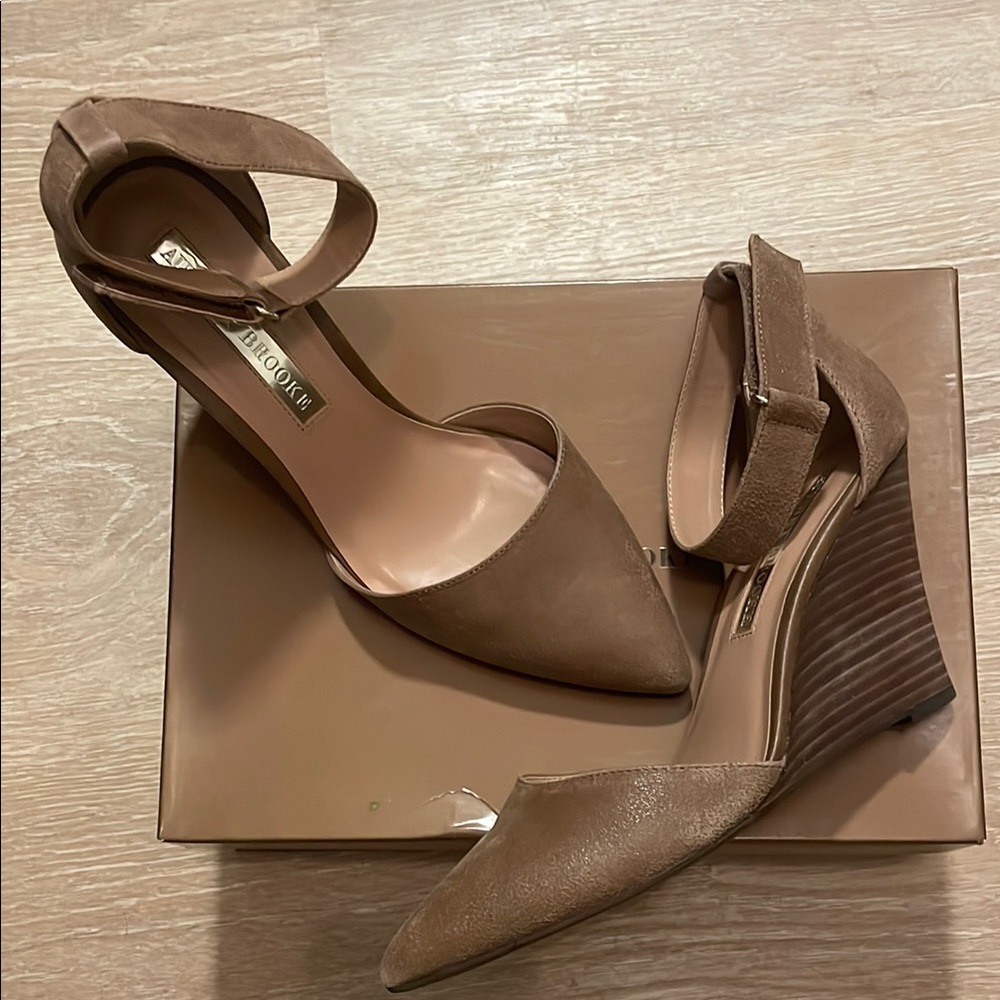 Audrey Brooke pointed toe wedge heel